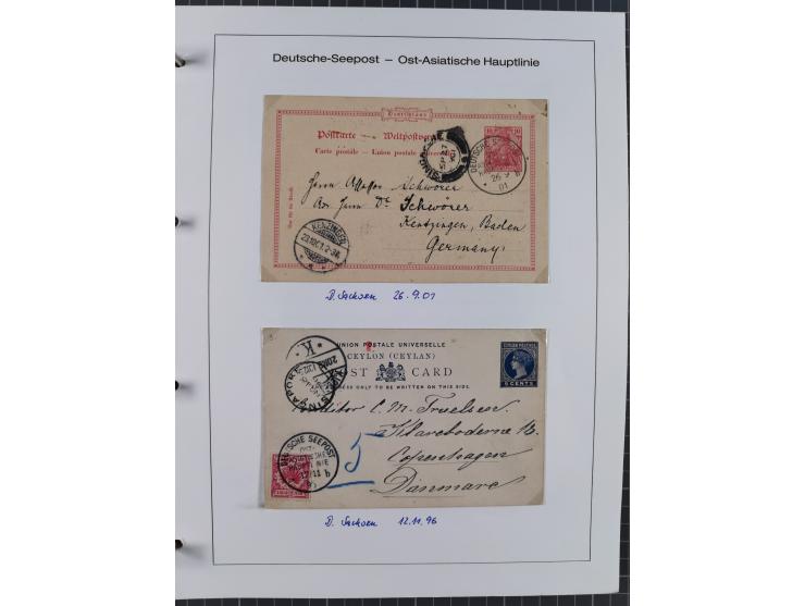 1887/1938, Sammlung “OST-ASIATISCHE HAUPTLINIE” und “OST-ASIATISCHE LINIE” mit ca. 120 Briefen, Karten und GSK, dabei frühe P