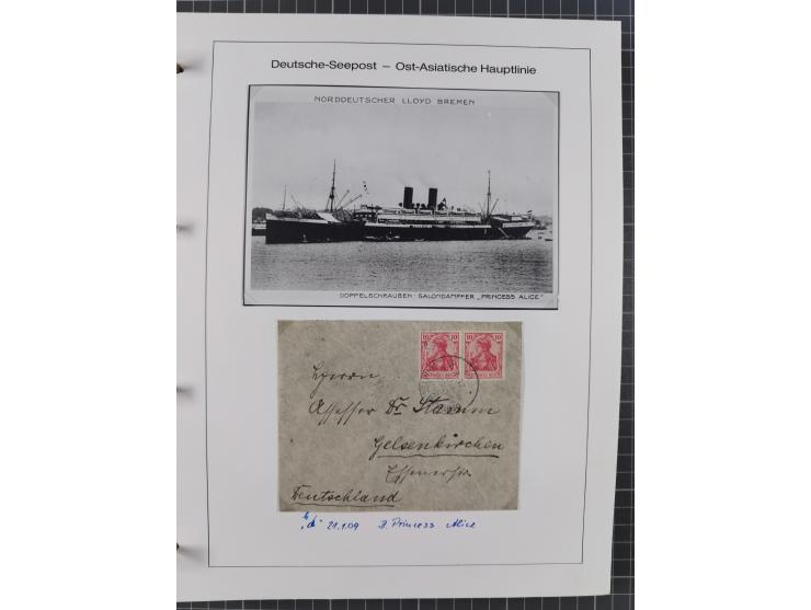 1887/1938, Sammlung “OST-ASIATISCHE HAUPTLINIE” und “OST-ASIATISCHE LINIE” mit ca. 120 Briefen, Karten und GSK, dabei frühe P