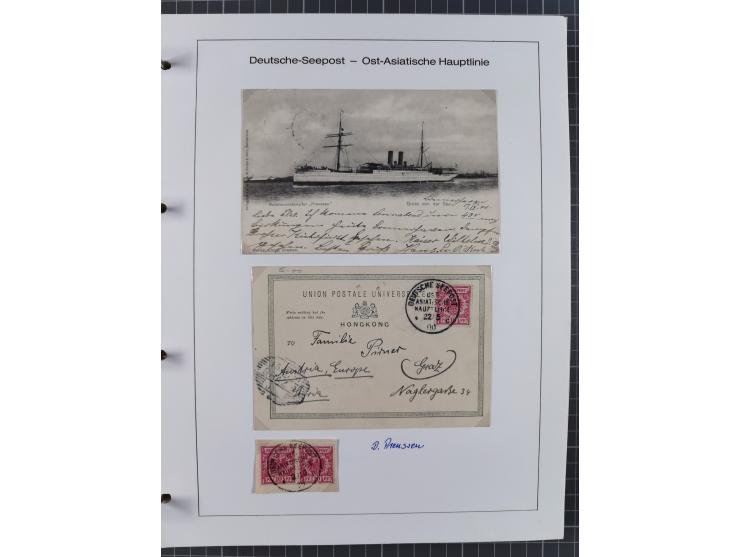 1887/1938, Sammlung “OST-ASIATISCHE HAUPTLINIE” und “OST-ASIATISCHE LINIE” mit ca. 120 Briefen, Karten und GSK, dabei frühe P