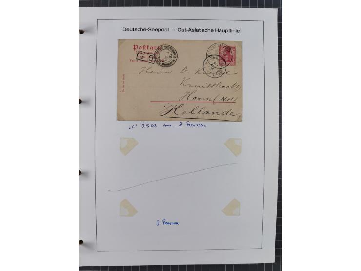 1887/1938, Sammlung “OST-ASIATISCHE HAUPTLINIE” und “OST-ASIATISCHE LINIE” mit ca. 120 Briefen, Karten und GSK, dabei frühe P