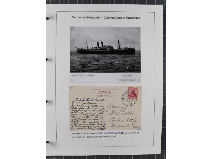 1887/1938, Sammlung “OST-ASIATISCHE HAUPTLINIE” und “OST-ASIATISCHE LINIE” mit ca. 120 Briefen, Karten und GSK, dabei frühe P
