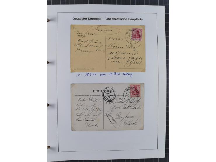 1887/1938, Sammlung “OST-ASIATISCHE HAUPTLINIE” und “OST-ASIATISCHE LINIE” mit ca. 120 Briefen, Karten und GSK, dabei frühe P