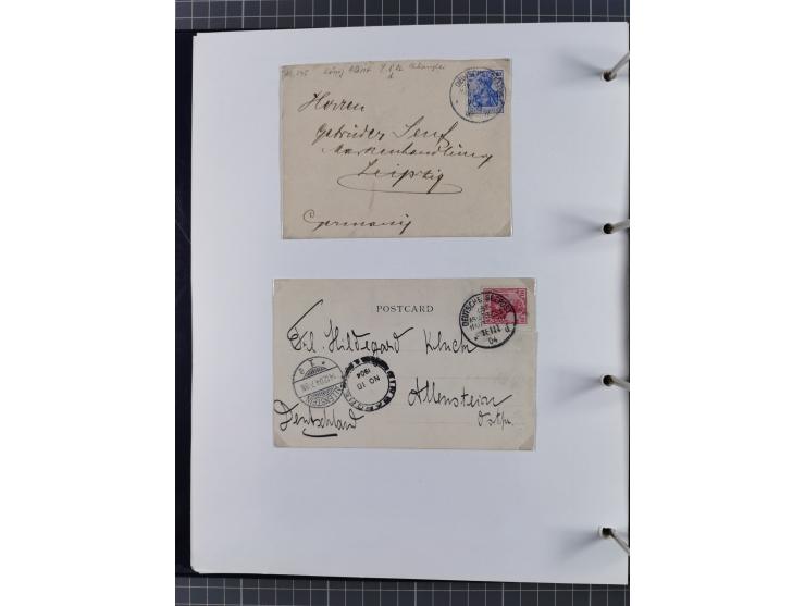 1887/1938, Sammlung “OST-ASIATISCHE HAUPTLINIE” und “OST-ASIATISCHE LINIE” mit ca. 120 Briefen, Karten und GSK, dabei frühe P