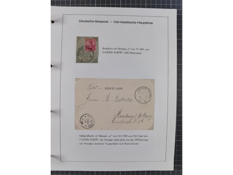 1887/1938, Sammlung “OST-ASIATISCHE HAUPTLINIE” und “OST-ASIATISCHE LINIE” mit ca. 120 Briefen, Karten und GSK, dabei frühe P