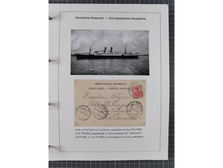 1887/1938, Sammlung “OST-ASIATISCHE HAUPTLINIE” und “OST-ASIATISCHE LINIE” mit ca. 120 Briefen, Karten und GSK, dabei frühe P