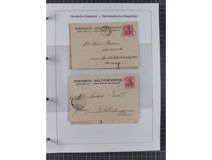 1887/1938, Sammlung “OST-ASIATISCHE HAUPTLINIE” und “OST-ASIATISCHE LINIE” mit ca. 120 Briefen, Karten und GSK, dabei frühe P