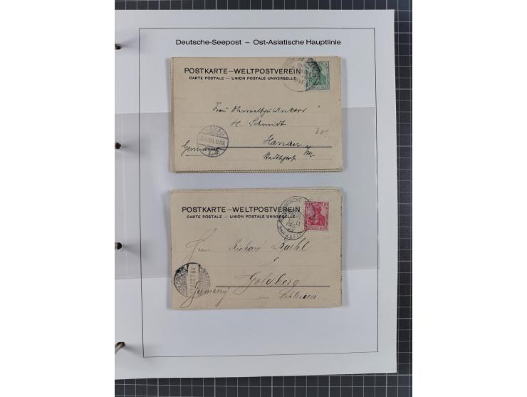 1887/1938, Sammlung “OST-ASIATISCHE HAUPTLINIE” und “OST-ASIATISCHE LINIE” mit ca. 120 Briefen, Karten und GSK, dabei frühe P