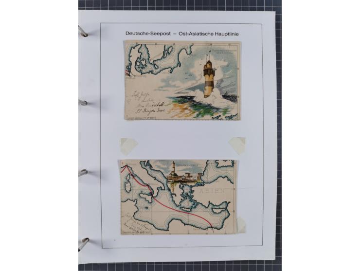 1887/1938, Sammlung “OST-ASIATISCHE HAUPTLINIE” und “OST-ASIATISCHE LINIE” mit ca. 120 Briefen, Karten und GSK, dabei frühe P