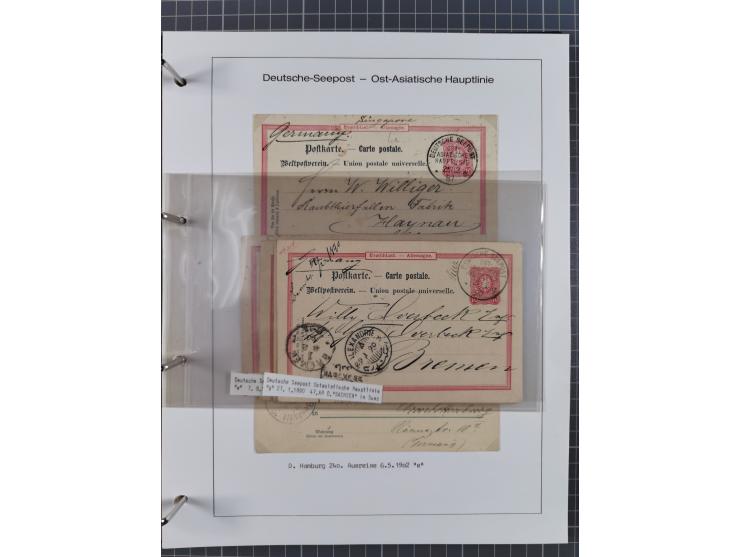 1887/1938, Sammlung “OST-ASIATISCHE HAUPTLINIE” und “OST-ASIATISCHE LINIE” mit ca. 120 Briefen, Karten und GSK, dabei frühe P
