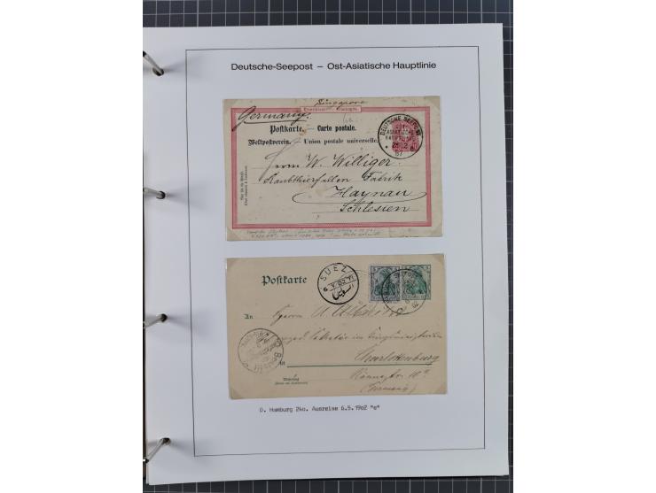 1887/1938, Sammlung “OST-ASIATISCHE HAUPTLINIE” und “OST-ASIATISCHE LINIE” mit ca. 120 Briefen, Karten und GSK, dabei frühe P