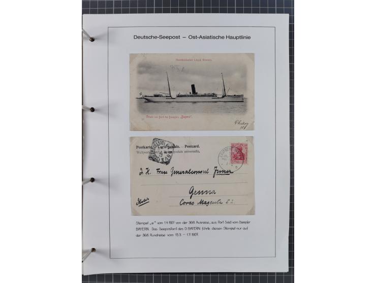 1887/1938, Sammlung “OST-ASIATISCHE HAUPTLINIE” und “OST-ASIATISCHE LINIE” mit ca. 120 Briefen, Karten und GSK, dabei frühe P