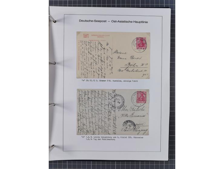 1887/1938, Sammlung “OST-ASIATISCHE HAUPTLINIE” und “OST-ASIATISCHE LINIE” mit ca. 120 Briefen, Karten und GSK, dabei frühe P