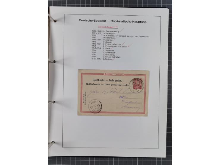 1887/1938, Sammlung “OST-ASIATISCHE HAUPTLINIE” und “OST-ASIATISCHE LINIE” mit ca. 120 Briefen, Karten und GSK, dabei frühe P