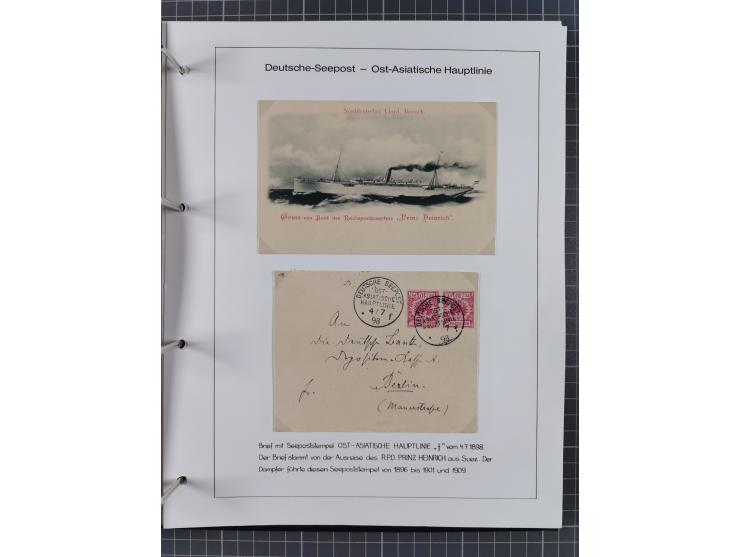 1887/1938, Sammlung “OST-ASIATISCHE HAUPTLINIE” und “OST-ASIATISCHE LINIE” mit ca. 120 Briefen, Karten und GSK, dabei frühe P