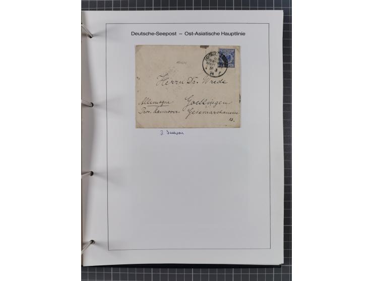 1887/1938, Sammlung “OST-ASIATISCHE HAUPTLINIE” und “OST-ASIATISCHE LINIE” mit ca. 120 Briefen, Karten und GSK, dabei frühe P
