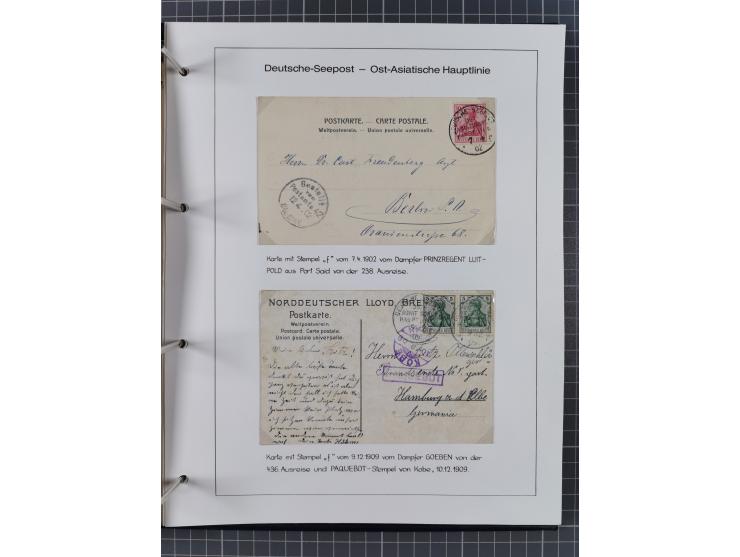 1887/1938, Sammlung “OST-ASIATISCHE HAUPTLINIE” und “OST-ASIATISCHE LINIE” mit ca. 120 Briefen, Karten und GSK, dabei frühe P