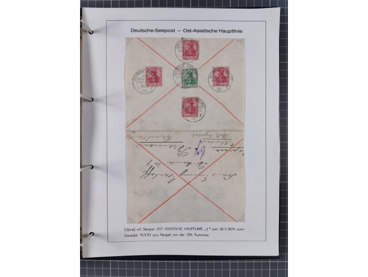 1887/1938, Sammlung “OST-ASIATISCHE HAUPTLINIE” und “OST-ASIATISCHE LINIE” mit ca. 120 Briefen, Karten und GSK, dabei frühe P