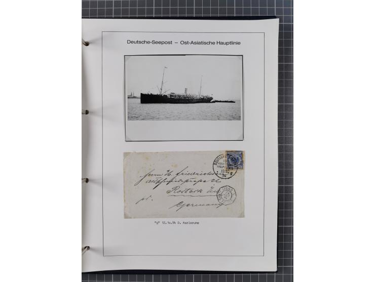 1887/1938, Sammlung “OST-ASIATISCHE HAUPTLINIE” und “OST-ASIATISCHE LINIE” mit ca. 120 Briefen, Karten und GSK, dabei frühe P