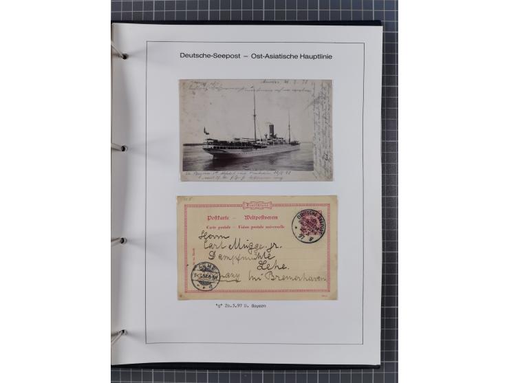 1887/1938, Sammlung “OST-ASIATISCHE HAUPTLINIE” und “OST-ASIATISCHE LINIE” mit ca. 120 Briefen, Karten und GSK, dabei frühe P