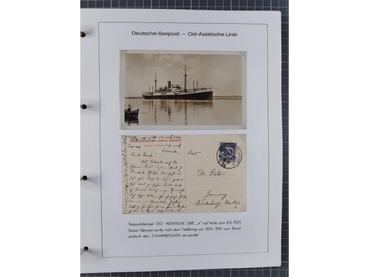 1887/1938, Sammlung “OST-ASIATISCHE HAUPTLINIE” und “OST-ASIATISCHE LINIE” mit ca. 120 Briefen, Karten und GSK, dabei frühe P