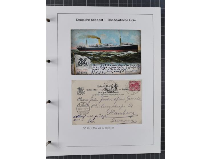 1887/1938, Sammlung “OST-ASIATISCHE HAUPTLINIE” und “OST-ASIATISCHE LINIE” mit ca. 120 Briefen, Karten und GSK, dabei frühe P