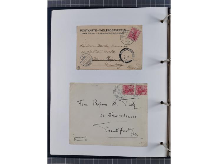 1887/1938, Sammlung “OST-ASIATISCHE HAUPTLINIE” und “OST-ASIATISCHE LINIE” mit ca. 120 Briefen, Karten und GSK, dabei frühe P