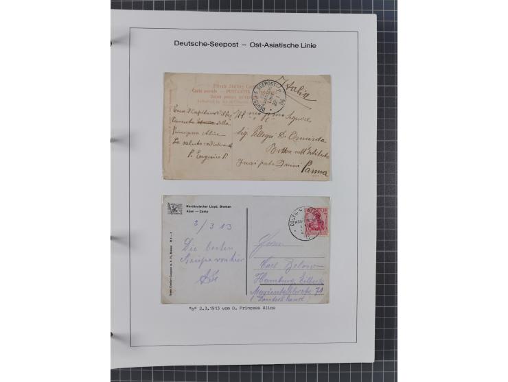 1887/1938, Sammlung “OST-ASIATISCHE HAUPTLINIE” und “OST-ASIATISCHE LINIE” mit ca. 120 Briefen, Karten und GSK, dabei frühe P
