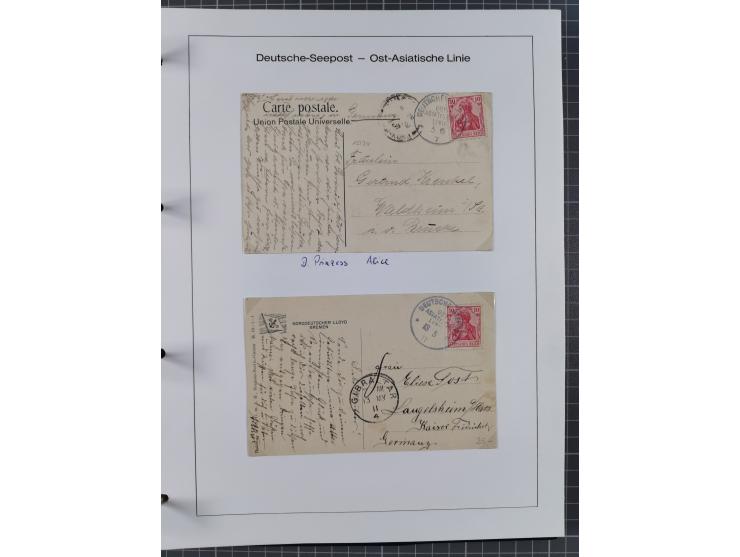 1887/1938, Sammlung “OST-ASIATISCHE HAUPTLINIE” und “OST-ASIATISCHE LINIE” mit ca. 120 Briefen, Karten und GSK, dabei frühe P