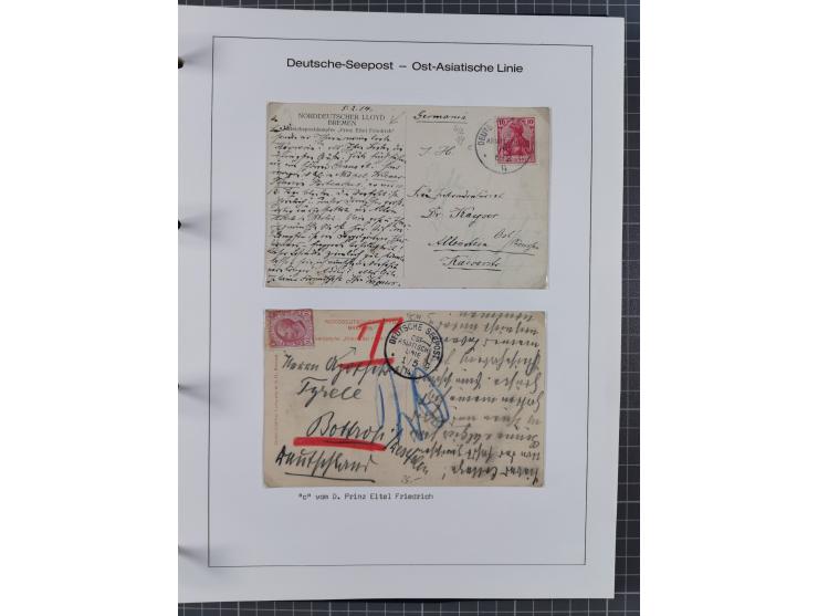 1887/1938, Sammlung “OST-ASIATISCHE HAUPTLINIE” und “OST-ASIATISCHE LINIE” mit ca. 120 Briefen, Karten und GSK, dabei frühe P