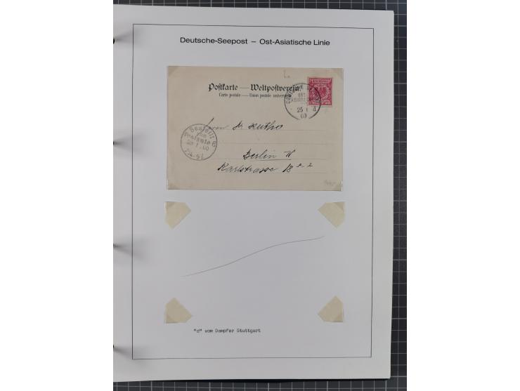 1887/1938, Sammlung “OST-ASIATISCHE HAUPTLINIE” und “OST-ASIATISCHE LINIE” mit ca. 120 Briefen, Karten und GSK, dabei frühe P