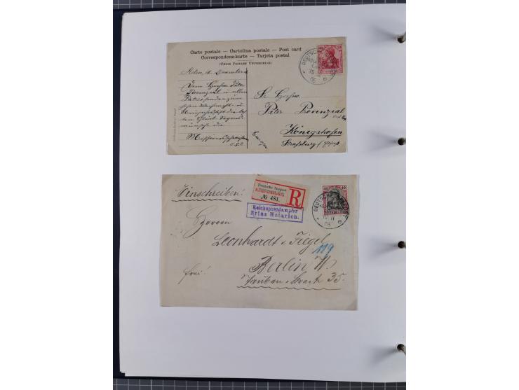 1887/1938, Sammlung “OST-ASIATISCHE HAUPTLINIE” und “OST-ASIATISCHE LINIE” mit ca. 120 Briefen, Karten und GSK, dabei frühe P