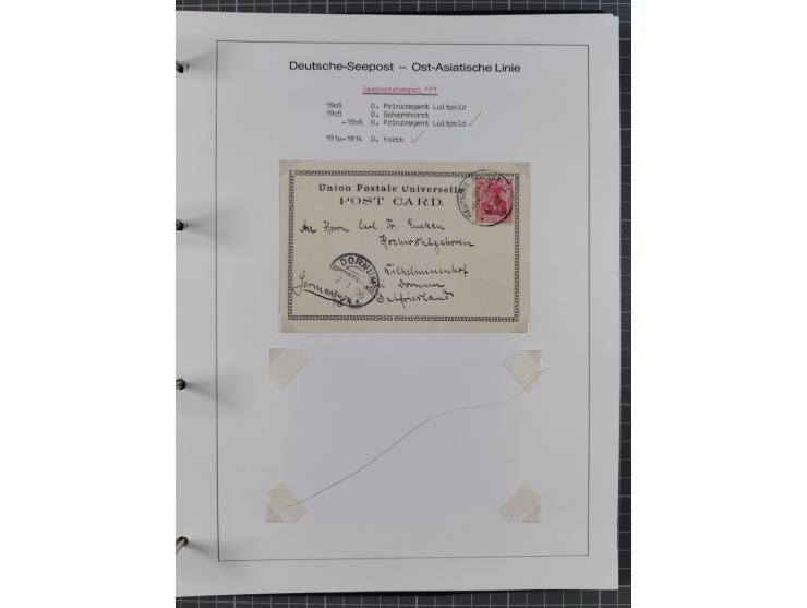 1887/1938, Sammlung “OST-ASIATISCHE HAUPTLINIE” und “OST-ASIATISCHE LINIE” mit ca. 120 Briefen, Karten und GSK, dabei frühe P