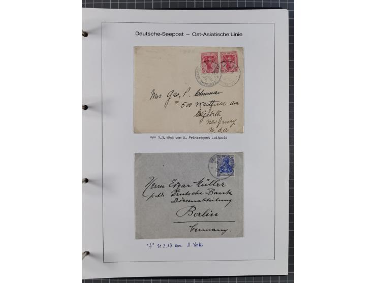 1887/1938, Sammlung “OST-ASIATISCHE HAUPTLINIE” und “OST-ASIATISCHE LINIE” mit ca. 120 Briefen, Karten und GSK, dabei frühe P