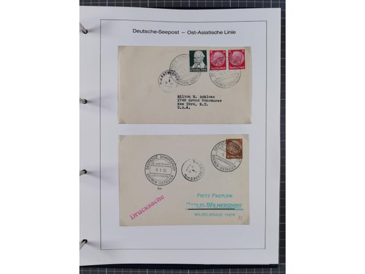 1887/1938, Sammlung “OST-ASIATISCHE HAUPTLINIE” und “OST-ASIATISCHE LINIE” mit ca. 120 Briefen, Karten und GSK, dabei frühe P