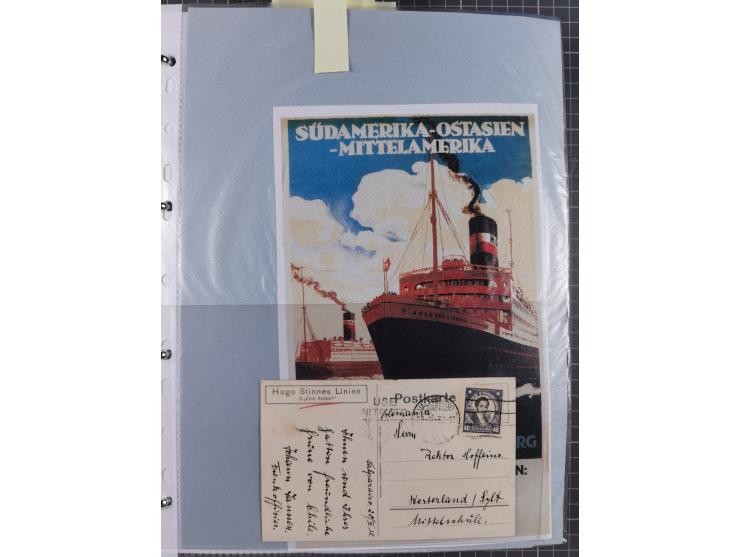 1922/39, kleine Sammlung “DSP LINIE…” (aptiert), “DSP MONTE SARMIENTO”, “DSP GENERAL SAN MARTIN” und “DSP HAMBURG-SÜDAMERIKA 