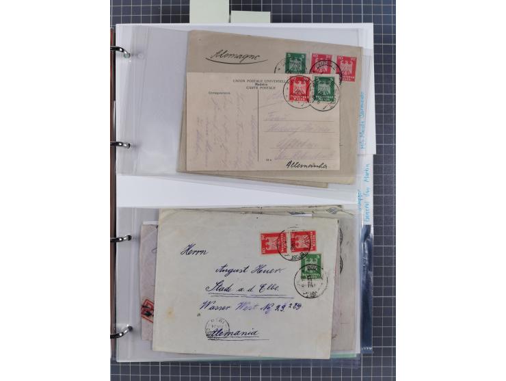 1922/39, kleine Sammlung “DSP LINIE…” (aptiert), “DSP MONTE SARMIENTO”, “DSP GENERAL SAN MARTIN” und “DSP HAMBURG-SÜDAMERIKA 