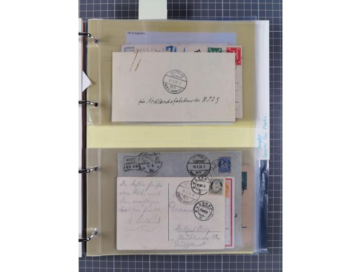 1922/39, kleine Sammlung “DSP LINIE…” (aptiert), “DSP MONTE SARMIENTO”, “DSP GENERAL SAN MARTIN” und “DSP HAMBURG-SÜDAMERIKA 