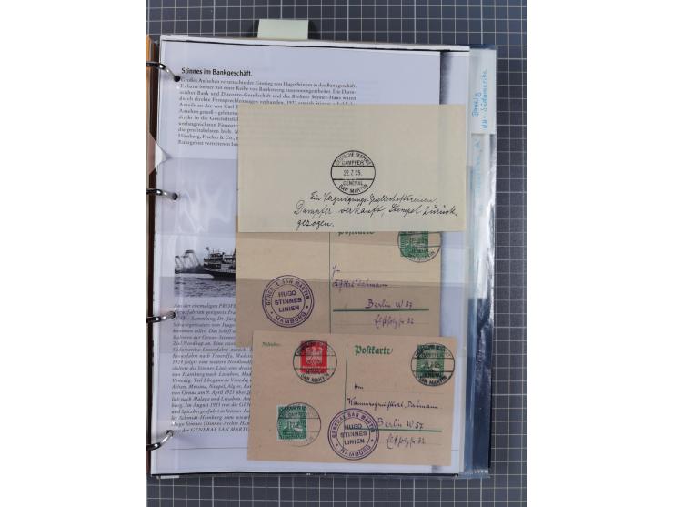 1922/39, kleine Sammlung “DSP LINIE…” (aptiert), “DSP MONTE SARMIENTO”, “DSP GENERAL SAN MARTIN” und “DSP HAMBURG-SÜDAMERIKA 