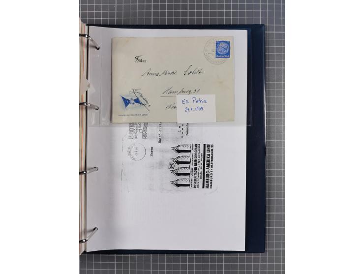 1922/39, kleine Sammlung “DSP LINIE…” (aptiert), “DSP MONTE SARMIENTO”, “DSP GENERAL SAN MARTIN” und “DSP HAMBURG-SÜDAMERIKA 