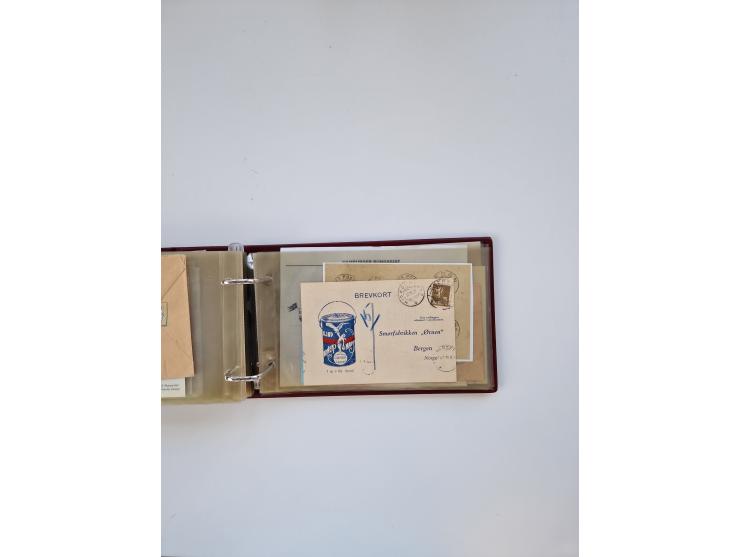 Norwegen: 1855/1980 (ca.), &nbsp;Sammlung &nbsp;mit ca. 240 Briefen, Karten und GSK mit viel Post vor 1945 mit besseren Stemp