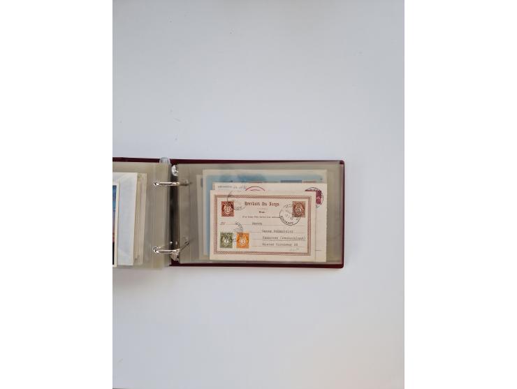 Norwegen: 1855/1980 (ca.), &nbsp;Sammlung &nbsp;mit ca. 240 Briefen, Karten und GSK mit viel Post vor 1945 mit besseren Stemp
