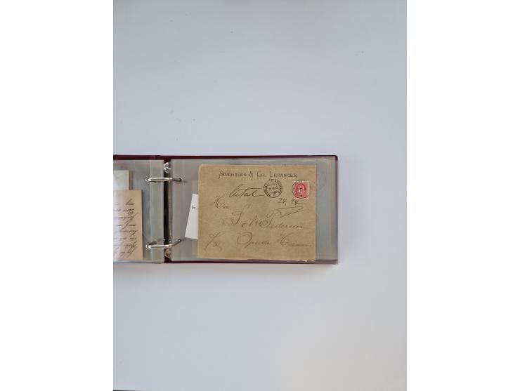 Norwegen: 1855/1980 (ca.), &nbsp;Sammlung &nbsp;mit ca. 240 Briefen, Karten und GSK mit viel Post vor 1945 mit besseren Stemp
