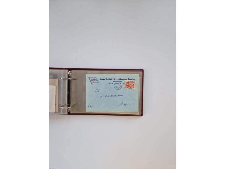 Norwegen: 1855/1980 (ca.), &nbsp;Sammlung &nbsp;mit ca. 240 Briefen, Karten und GSK mit viel Post vor 1945 mit besseren Stemp