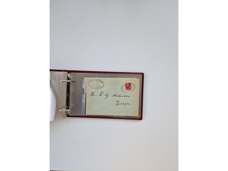 Norwegen: 1855/1980 (ca.), &nbsp;Sammlung &nbsp;mit ca. 240 Briefen, Karten und GSK mit viel Post vor 1945 mit besseren Stemp