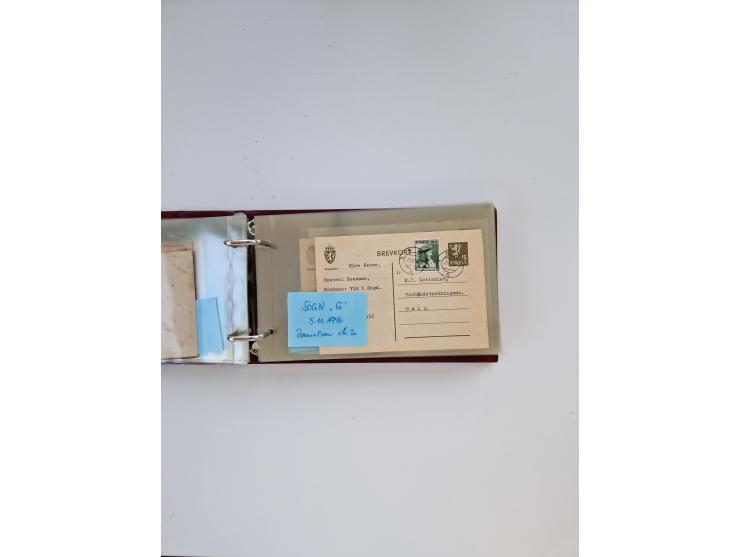 Norwegen: 1855/1980 (ca.), &nbsp;Sammlung &nbsp;mit ca. 240 Briefen, Karten und GSK mit viel Post vor 1945 mit besseren Stemp