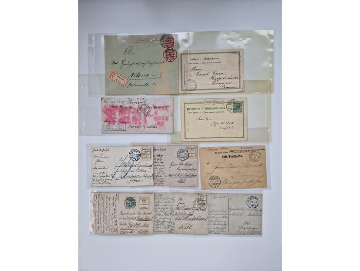 1845/1960 (ca.), interessanter Bestand inkl. etwas Ausland mit u.a. Dt. Kolonien mit interessanten Stempeln, Dt. Reich mit EF