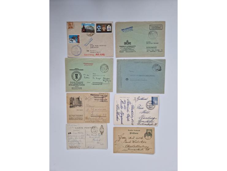 1845/1960 (ca.), interessanter Bestand inkl. etwas Ausland mit u.a. Dt. Kolonien mit interessanten Stempeln, Dt. Reich mit EF