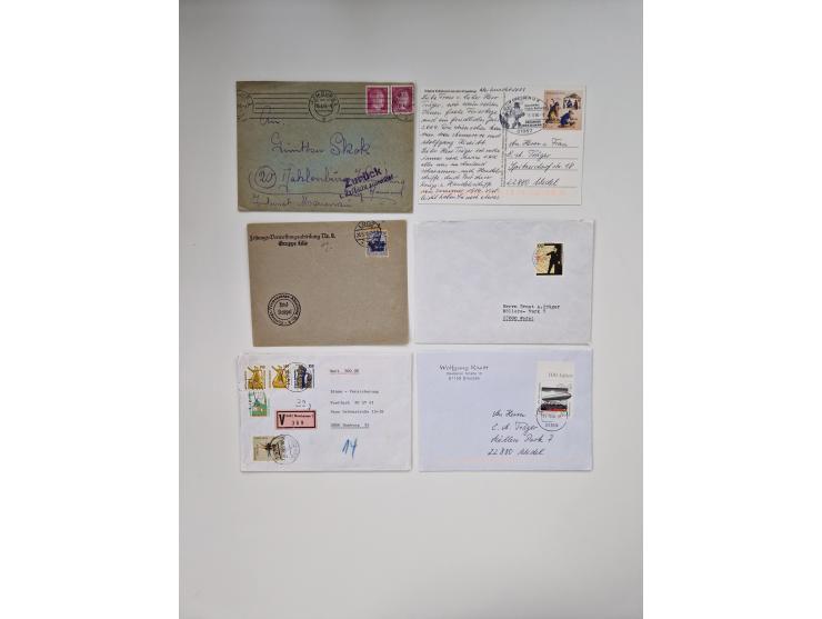 1845/1960 (ca.), interessanter Bestand inkl. etwas Ausland mit u.a. Dt. Kolonien mit interessanten Stempeln, Dt. Reich mit EF