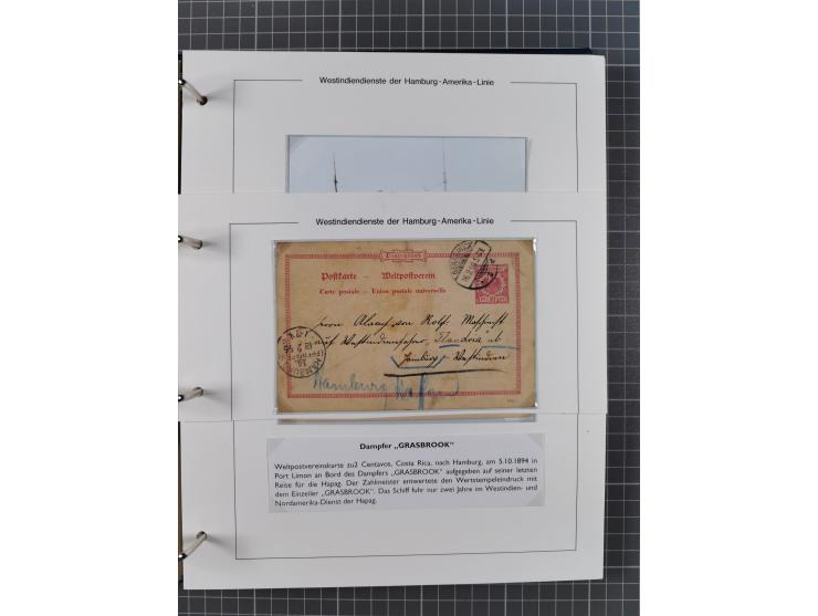 1896/1906, Sammlung “Westindiendienst der HPAG” mit ca. 50 Briefen, Karten und Ganzsachen, dabei u.a. bessere Aufgabestempel 