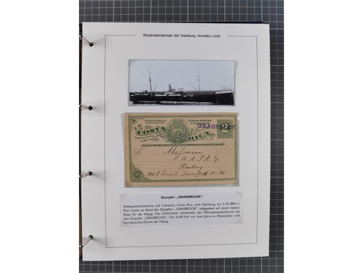 1896/1906, Sammlung “Westindiendienst der HPAG” mit ca. 50 Briefen, Karten und Ganzsachen, dabei u.a. bessere Aufgabestempel 